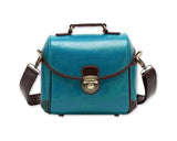 Classic DSLR Leather Shoulder Bag with Detatchable Strap - Blue