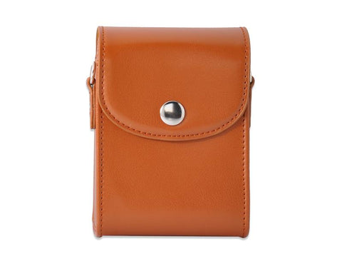 Simple PU Leather Shoulder Bag for Mirrorless Camera - Brown