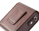 Simple PU Leather Shoulder Bag for Mirrorless Camera - Deep Brown