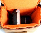 Canvas Compact System Camera Shoulder Bag - Khaki