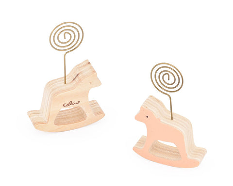 Wooden Memo Clips Place Card Fuji Instax Films Photo Holder - Horse