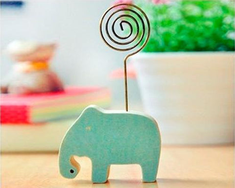 Wooden Memo Clips Place Card Fuji Instax Films Photo Holder - Elephant