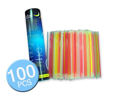 100 Pcs Multi Color Light Glow Fluorescence Sticks for Party