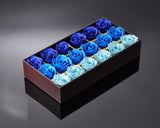 18 Pcs Romantic Rose Petal Flower Soap Gift Set - Blue