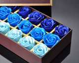 18 Pcs Romantic Rose Petal Flower Soap Gift Set - Blue