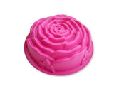 8.6 inches Rose Bundt Cakes Silicone Baking Mold - Magenta