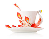 Peacock Cup and Saucer with Spoon