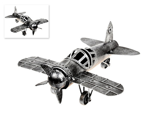 Retro Metal World War II Military Monoplane Toy Model