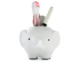 Elephant Shape Desk Pencil Holder - White