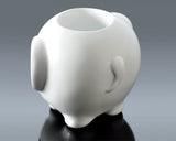 Elephant Shape Desk Pencil Holder - White