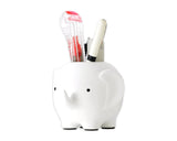 Elephant Shape Desk Pencil Holder - White