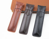 Leather Pen Pouch with Clasp 2 Pieces Single Pen Case