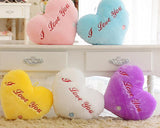 Luminous I Love You LED Light Up Heart Shaped Pillow with Speaker