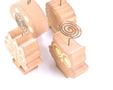 4 Pcs Wooden Circle Swirl Place Card Holder