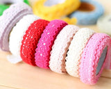 5 Pcs 1.7 cm Colorful Lace Decorative Craft Masking Washi Tape