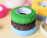 Lace Decorative Masking Adhesive Washi Tape Scrapbook Sticker - 4 Pcs