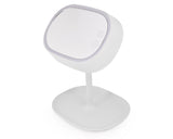 Compact LED Makeup Mirror with Table Lamp - White