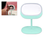 Compact LED Makeup Mirror with Table Lamp - Green