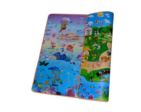 200x180 1cm Thick Two Sided Foldable Waterproof Baby Crawling Mat - C