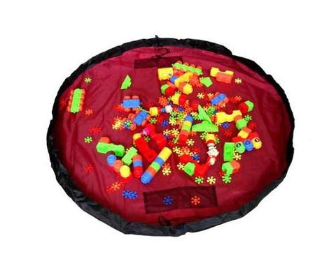 59 inches Extra Large Portable Playing Mat Toy Storage Bag - Red