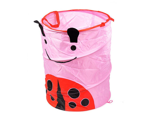 Cartoon Ladybug Foldable Pop-up Laundry Basket - Pink