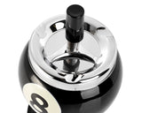 One Push Spinning Pool Ball Ashtray with Stand - Black