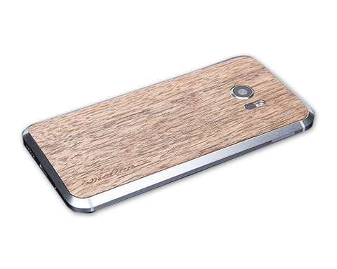 0.3mm Real Wood Back Protective Sticker for HTC 10 - Walnut