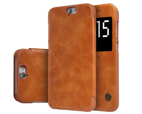 Eyelet Pro Series HTC One A9 Flip Leather Case - Brown