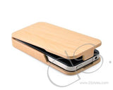 Wooden Series iPhone 4 and 4S Leather Flip Case - Light Brown