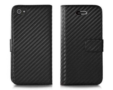 Twill Series iPhone 5 and 5S Flip Leather Case - Black