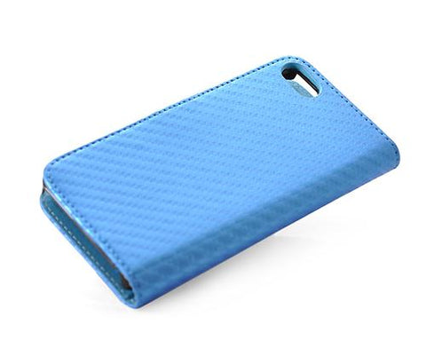 Twill Series iPhone 5 and 5S Flip Leather Case - Blue