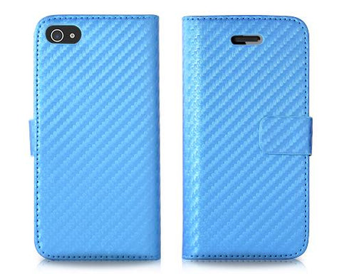 Twill Series iPhone 5 and 5S Flip Leather Case - Blue