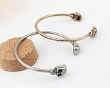 Rock Skull Silver Bangle