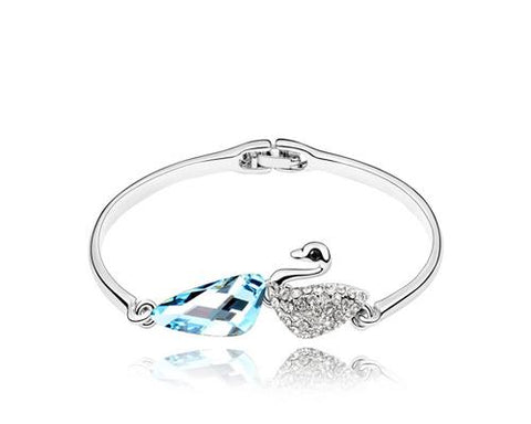 Swan Blue Crystal Bangle