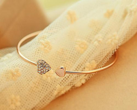 Lovely Heart Crystal Bangle