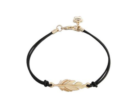 Lucky Feather Braided Bracelet - Black