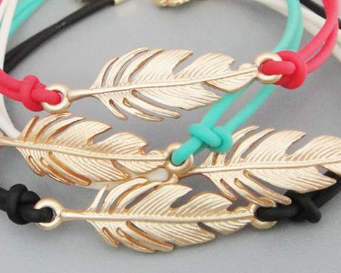 Lucky Feather Braided Bracelet - Ice Blue