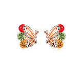 Charming Rainbow Butterfly Stud Earrings