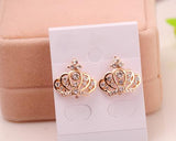 Lovely Crown Crystal Stud Earrings for Women