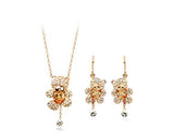 Teddy Pendant Bling Crystal Drop Earrings for Women