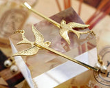 Lovely Gold Bird Pearl Hair Clip