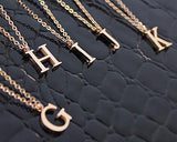 18K Gold Plated Personalized Initial Letter Pendant Necklace - A-Z