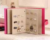 Portable Jewelry Organizer Earring Storage Book - Pink