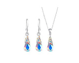 Teardrop Bling Crystal Jewelry Set - Color White