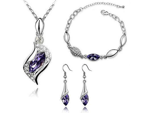Classic Series Crystal Jewelry Set - Purple