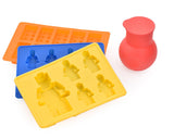 Minifigures (Not Lego) & Blocks Silicone Bakeware Mold Melting Pot Set