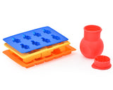 Minifigures (Not Lego) & Blocks Silicone Bakeware Mold Melting Pot Set