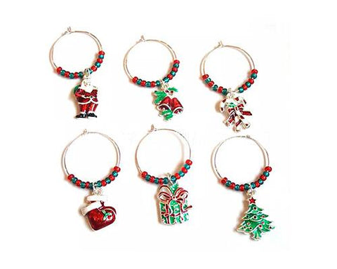 6 Pcs Wine Charm Rings