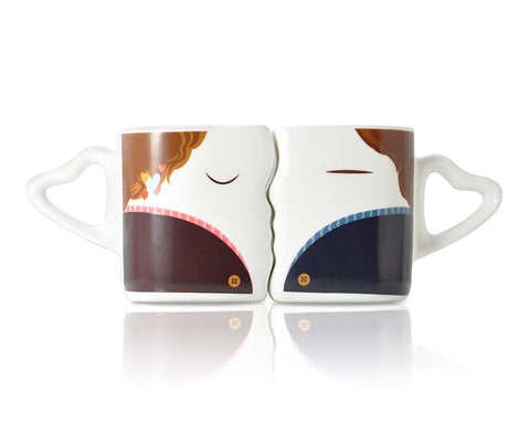 Sweet Kiss Series Color Changing Couple Coffee Mugs