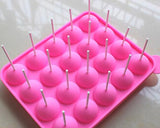 Silicone Ball Shapes Baking Mold with Sticks - Pink